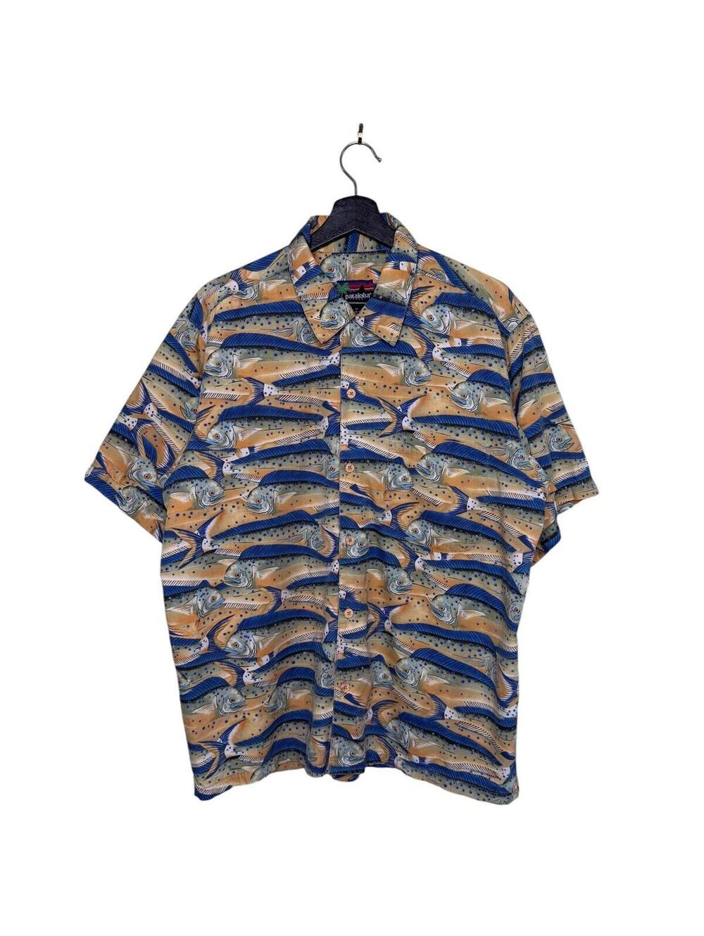 Vintage Patagonia Pataloha 1995 Fish Print Loop Collar M